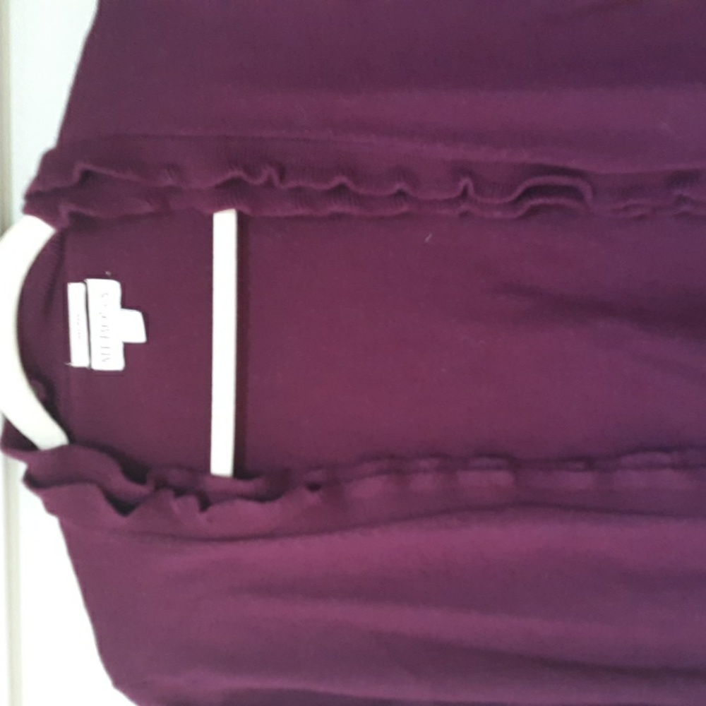 Merona Cardigan Raspberry 100% Wool Open Front Xs - image 4